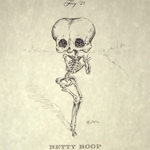 Betty Boop Skeleton Print 8x10 image 1
