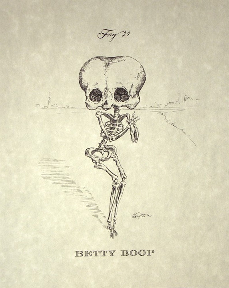 Betty Boop Skeleton Print 8x10 image 1