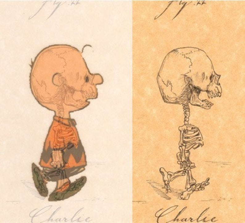 Charlie Brown Skeleton Print 8x10 image 5