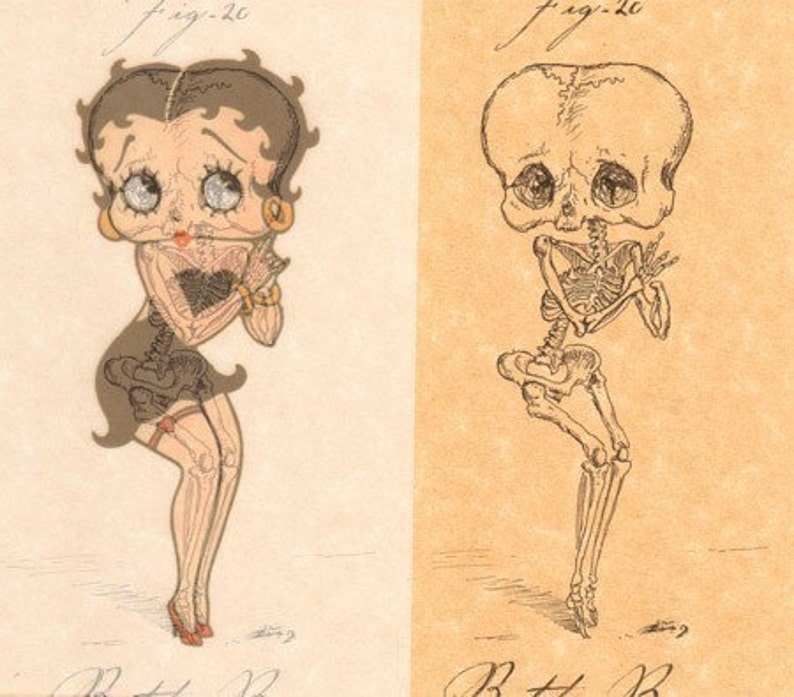 Betty Boop Skeleton Print 8x10 image 5