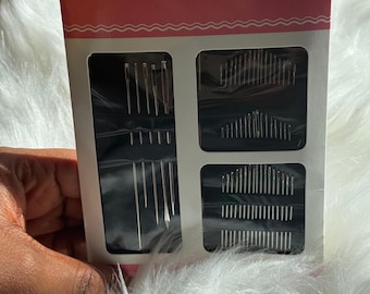 55-Piece Stainless Steel Embroidery Needles, Easy Side Threading