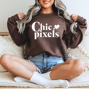 Gildan 18000 Dark Chocolate Sweatshirt Mockup, G180 Dark Chocolate, Gildan Brown Sweatshirt Mockup, Dark Brown Boho Mockup, Trendy Mockup