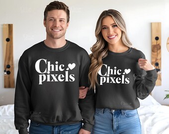 Mockup sweatshirt voor koppels, mockup voor mannen en vrouwen, zwart Gildan 18000-sweatshirts voor koppels, mockup voor gezinnen, mockup voor huwelijk