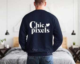 Maqueta de sudadera azul marino Gildan 18000 para hombre, maqueta de sudadera azul marino G180, maqueta de sudadera para hombre, maqueta para hombre, moda