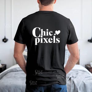 Men&#39;s Gildan 64000 Black T-Shirt Back Mockup G640 Black Back of TShirt Mockup For Men&#39;s Shirt Back Mockup Male Mockup