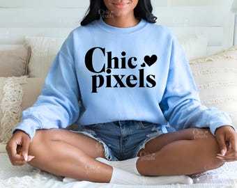Maqueta de sudadera azul claro Gildan 18000, maqueta de sudadera azul claro Gildan G180, maqueta de sudadera del Mes de la Historia Afroamericana