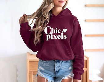 Gildan 18500 Maroon Mockup, G185 Maroon Hooded Sweatshirt Mockup, Gildan Hoody Mockup Maroon, Model Mockup, Trendy Mockup, Minimal Mockup