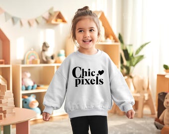 Kids Sweatshirt Mockup Gildan 18000b White Sweatshirt Little Girl Youth Mockup Kid Sweatshirt Toddler Girl Sweater Mockup Family Sweatshirt
