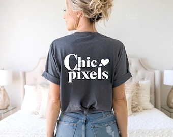 Gildan 64000 Dark Heather T-Shirt Back Mockup G640 Dark Heather Tee Mockup Back of Shirt Heather Shirt Back Model Mockup Gildan Shirt Mockup
