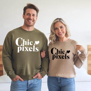 Couples Sweatshirt Mockup, Man and Woman Mockup, Green and Sand Gildan 18000 Sweatshirts For Couples Mockup, Family Mockup,  Married Mockup