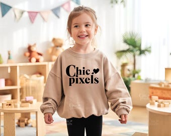 Kids Sweatshirt Mockup Gildan 18000b Sand Sweatshirt Little Girl Youth Mockup Kid Sweatshirt Toddler Girl Sweater Mockup Family Sweatshirt