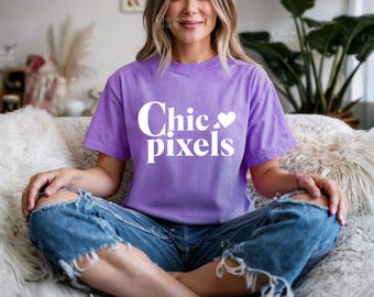 Bella Canvas 3001 Heather Team Purple Mockup Bella+Canvas Team Heather Purple Tshirt Mockup 3001 Oversized T-Shirt Trendy Tee Model Mockup