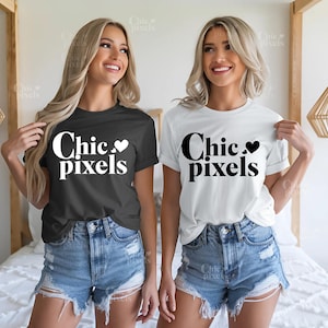 グループ モックアップ、ベスト フレンズ モックアップ、独身パーティー シャツ モックアップ、女子旅行シャツ、ギルダン 64000 2 つのモデル、複数のシャツ、ミックス カラー、ブラック、ホワイト