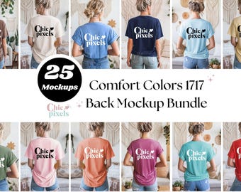 Comfort Colors C1717 Back of Shirt Mockup Bundle CC1717 T-Shirt Back Mockup Bundle Model Mockup Trendy Comfort Colors Shirt Back Bundle
