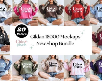 Conjunto de maquetas de sudadera Gildan 18000, conjunto de maquetas G180, conjunto de maquetas completas, conjunto de maquetas de tienda nueva, maquetas de modelos, conjunto de maquetas bohemias