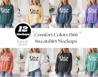 Pacote de mockup de moletom Comfort Colors 1566, Pacote de mockup de moletom CC1566, mockups de modelos, mockups da moda Pacote de mockup Comfort Colors