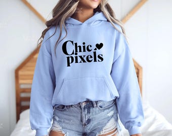 Maqueta de sudadera con capucha azul claro Gildan 18500, maqueta de sudadera con capucha azul claro G185, maqueta de sudadera con capucha azul claro Gildan, maqueta de modelo, maqueta de moda