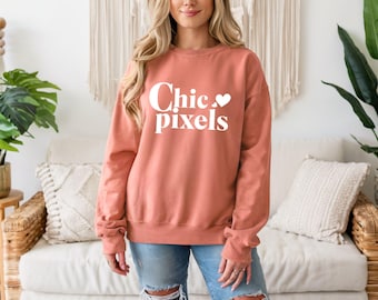 Comfort Colors 1566 Terracotta Sweatshirt Mockup, CC1566 Comfort Colors Terracotta Sweatshirt Mockup Model Mockup Trendy Mockup