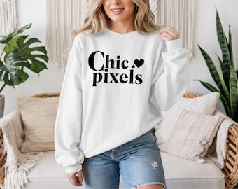 Comfort Colors 1566 White Sweatshirt Mockup, CC1566 Comfort Colors White Sweatshirt Mockup Model Mockup Trendy Mockup