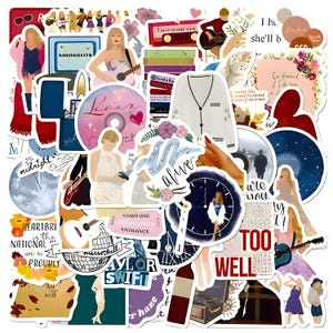 Lot de 21 stickers Taylor Swift pour ordinateur portable, journal intime, journal intime, guitare, téléphone portable, etc.
