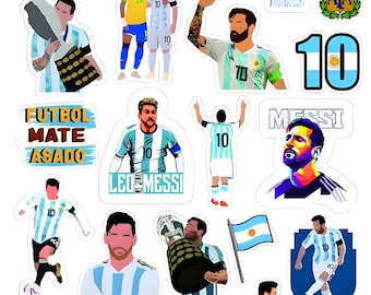 Lionel Messi Argentina Stickers - Waterproof Vinyl Decal Pack (24 Pcs)