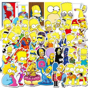 Simpsons Cartoon Vinyl Stickers: Laptop, Phone, Bike Decals - 24 Piece Set