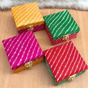 Rajasthani Fabric Gift Boxes: Colorful Bandhani Jewelry Storage