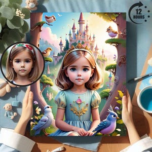 Personalized Princess Portrait: Custom Fairytale Gift (Digital Download)
