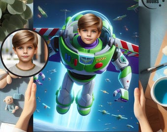 Personalized Buzz Lightyear Portrait: Custom Toy Story Gift (Digital)