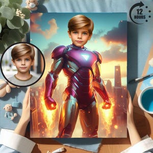 Personalized Iron Man Superhero Portrait,Iron Man Portrait,Personalized Superhero Portrait,Get Your Own Superhero Portrait From Your Photo