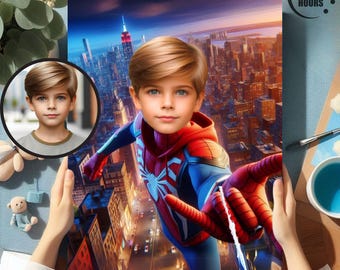 Personalized Spider-Man Portrait: Custom Superhero Gift (Digital Download)
