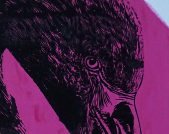 Flamingo House small print by artist Victoria Rose Martin