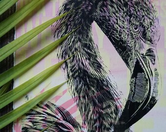 Flamingo Painting Print by artist Victoria Rose Martin