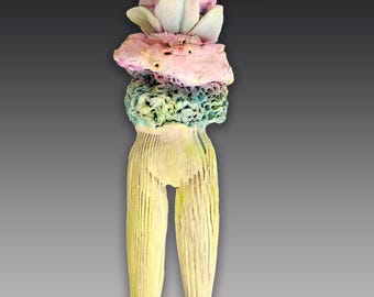 Helio (Heliconia psittacorum) ceramic sculpture by artist Victoria Rose Martin