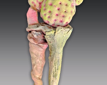 Cactus 2 ceramic wall sculpture by artist Victoria Rose Martin