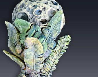 Full Moon Over Miami wall sculpture by artist Victoria Rose Martin