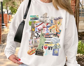 NYC Collage Sweatshirt – New York Travel Pullover
