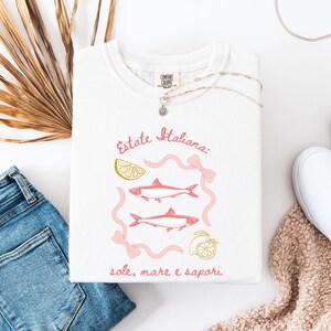 Estate Italiana T-Shirt: Retro Amalfi Coast Sardines Tee