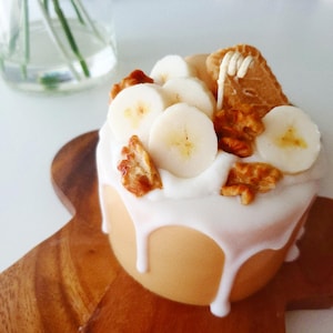 Banana Bread Soy Candle: Hand-Sculpted Dessert Scented Candle