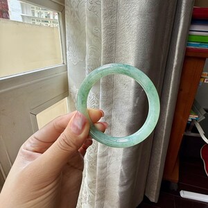 Bracciale rigido in giadeite birmana naturale di grado A, 52 mm - Non trattato - Certificato