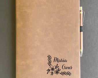 Personalized Leather Journal, Corporate Logo Gift, Business Gift, Engraved Leather Notebook, Custom Journal With Pen, Valentines Day Gift,