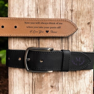 Personalized Leather Belt For Him, Father’s Day Gift, Anniversary Gifts for Husband,  Custom Engraved Men Belt, Valentines Day, Unique Gift