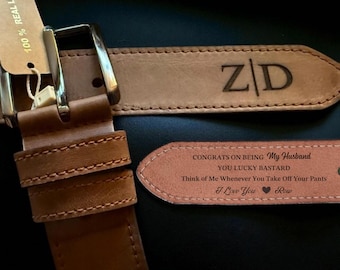 Personalized Leather Belt for Anniversary, Gift for Husband, Custom Engraved Belt, Christmas Gift for Him, Gift For Dad, Valentines Gift