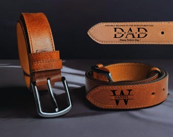 Personalized Leather Belt for Father’s Day, Custom Engraved Belt, Gift for Him, Gift For Father, Gift for Husband, Unique Father’s Day Gift
