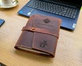 Refillable Leather Journal with Free Notebook and Pen, Christmas Gift, Travel Notebook, Corporate Gifts, Engraved Journal, Employee Gift product logo