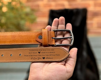 Personalized Leather Belt, Custom Engraved Belt For Dad, Gift for Him, Father’s Day Gift, Boyfriend Gift, Anniversary Gift, Gift For Husband