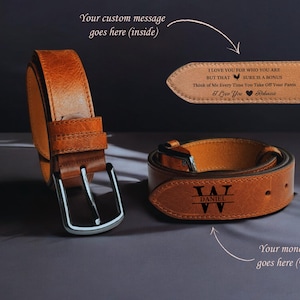 Personalized Leather Belt For Anniversary, Christmas Gift For Men, Custom Gift For Dad, gift for husband, Father&#39;s Day, Valentines Gift