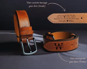 Personalized Leather Belt For Anniversary, Christmas Gift For Men, Custom Gift For Dad, gift for husband, Father's Day, Valentines Gift