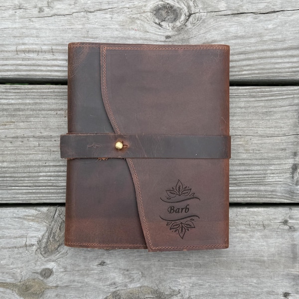 Refillable Full-Grain Leather Journal: Leather Personalized Journal, Engraved Journal, Christmas Gift, Gift For Him, Travel Notebook,