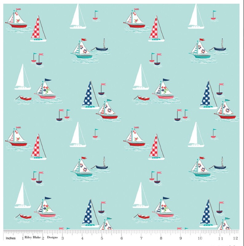 Nautical Crib Sheets Fitted Sailboats Seaside Fabric Etsy